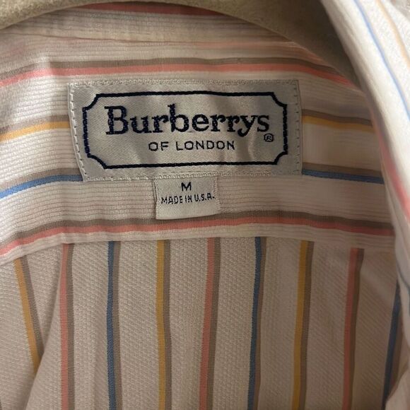 ✨Vintage Burberry’s of London Button Down Striped Sz Medium Shirt✨ - Picture 3 of 8